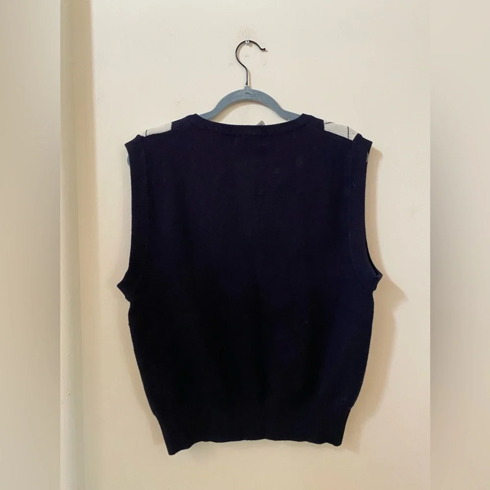 The Kript Argyle Sweater Vest Size M Black & Cream NWT - Picture 4 of 4